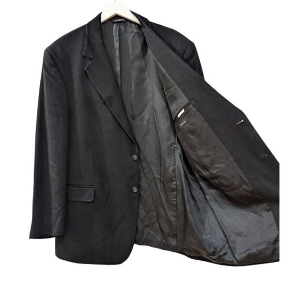 Bloomingdale's Joseph & Lyman 100% Cashmere Two button Blazer in Black Size 46R - Picture 4 of 7